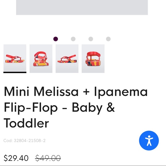 Mini Melissa + Ipanema Flip-Flop - Baby & Toddler size 7 - Picture 2 of 3
